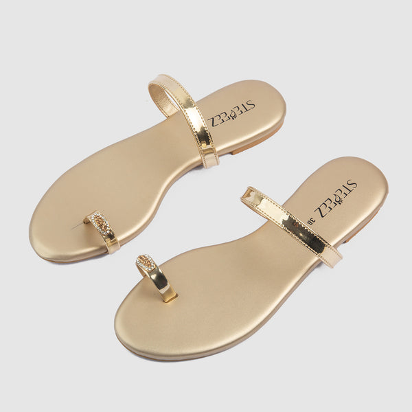 Delicate Toe Ring Flats (Golden)