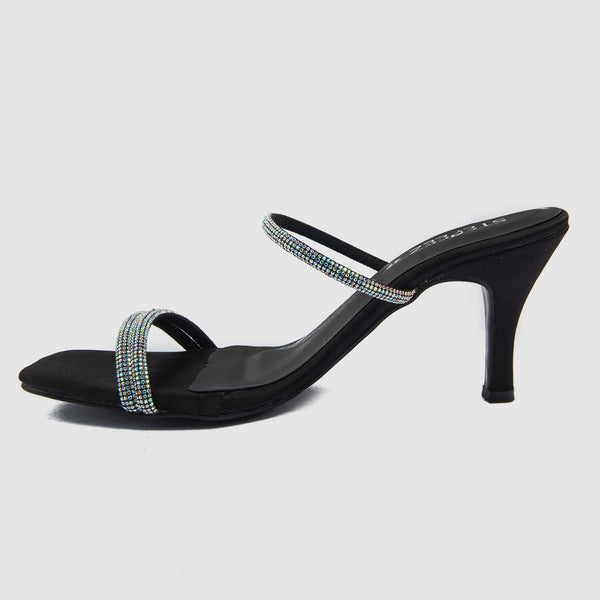 Elegant Gems Pencil Heels (Black)