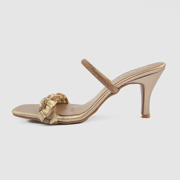 Embellish Braided Heels (Golden)