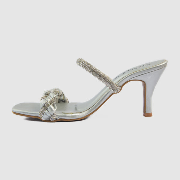 Embellish Braided Heels (Silver)