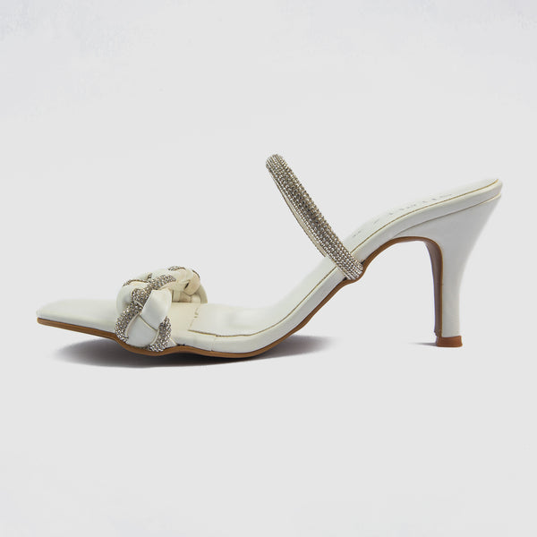 Embellish Braided Heels (White)